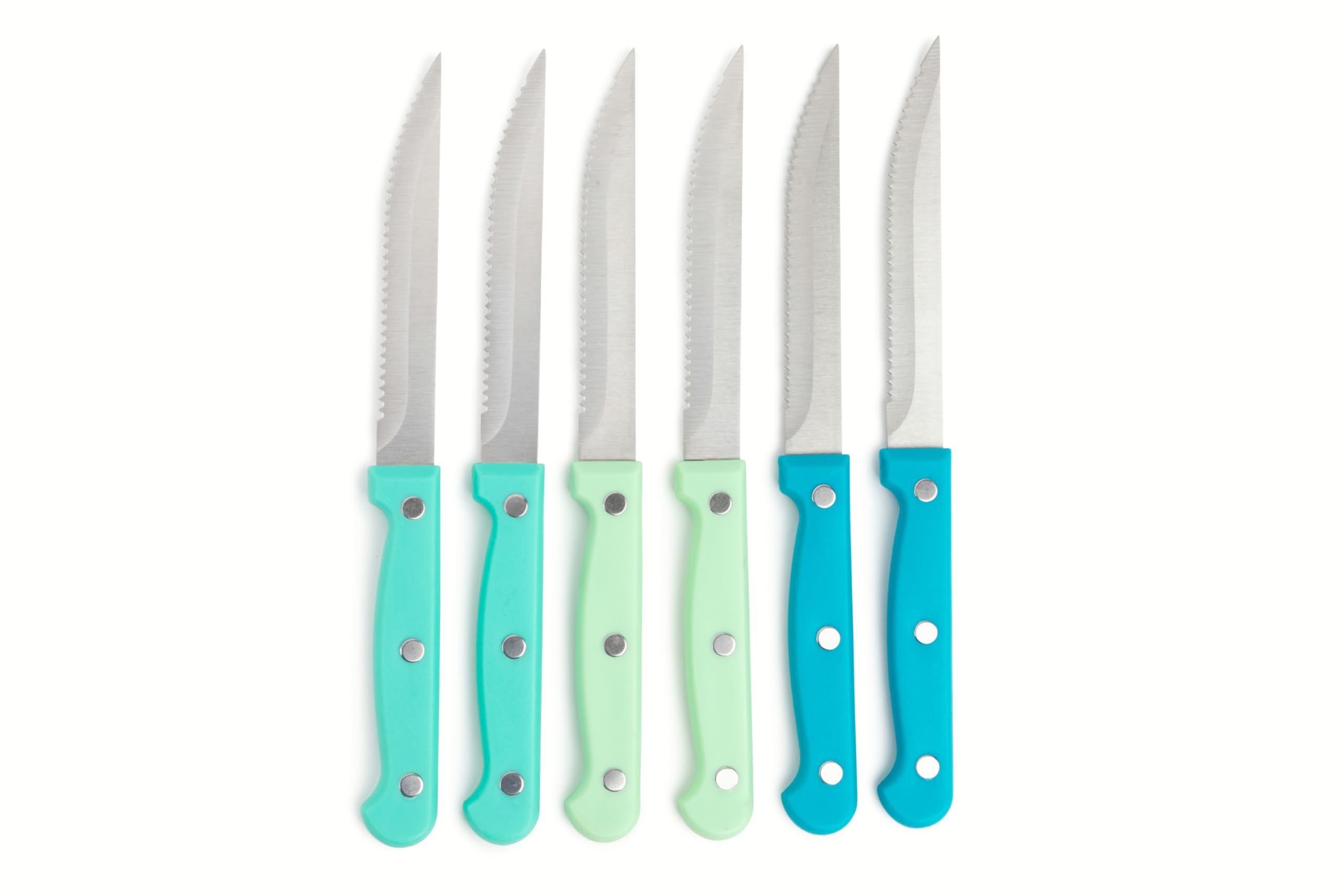 Amazon.com: Core Kitchen Set of 6 Colorful Kitchen Steak Knives